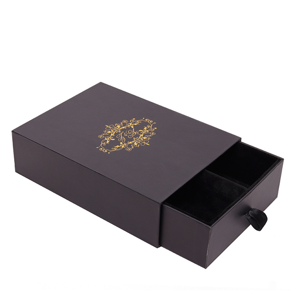 Custom Luxury Black Cardboard Drawer Gift Box Sliding Packaging Box